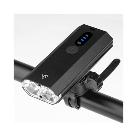 En sort cykellampe til natkørsel med stærkt lys og regntæt