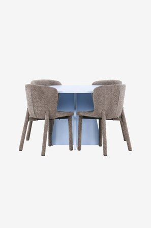 Venture Home - Spisebord Bootcut med Astoria-stol - Brun - Spisegruppe 4 personer - Fra Homeroom