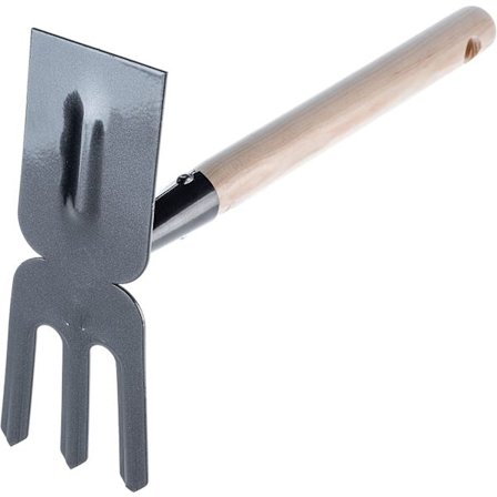Lille metalskovl med robust dobbelt hakke kort skaft til w
