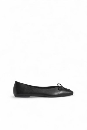 NA-KD Ballerinas mit eckiger Spitze und Schleife - Flache Schuhe - Schwarz - EU 36