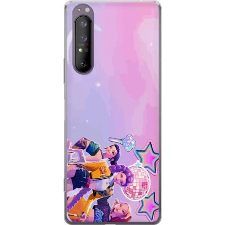 Kompatibel Mobilcover til Sony Xperia 1 II Futuristiske popidoler i neonfarver med discoelementer, stjerner og pastelfarvet rumhimmel.