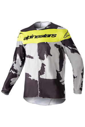 Maglia Cross Bambino Alpinestars Racer Tactical Cast Camo Grigio-Giallo Fluo M