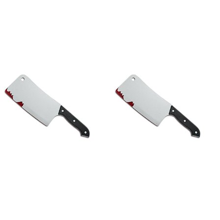 2x Verinen Lihakirves, Veitset Realistinen Keittiölihakirves Rekvisiitta Halloween-pilailu Lelut Lavasteet