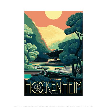 Zoom Hockenheim Formel 1 Poster 40cm x 30cm Grön/Beige