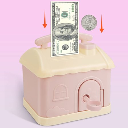 Børne sparegris, sød hus sparegris med nøgle, børns anti-fald sparegris, børns julefødselsdagsgavelegetøj, børns bærbare