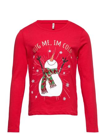 Kogxmas Yrsa Christmas Reg L/S Top Jrs Red Kids Only