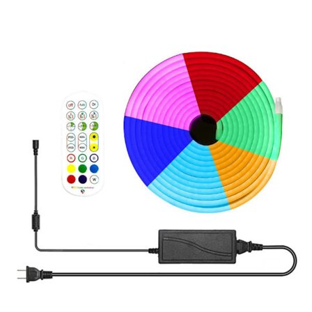 RGB LED Neonljusremsa Smart APP-kontroll Ljusmusik Rhythm Flexibel Neonremsa Set med fjärrkontroll Nätadapter 2m