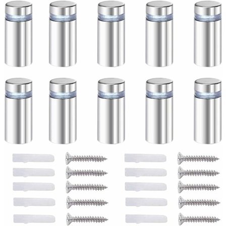 20x avstandsstykke skrue, reklame glass avstandsstykke aksel bolt fiks glass reklame avstand, rustfritt stål, 12X40mm, med skrue monteringstilbehør