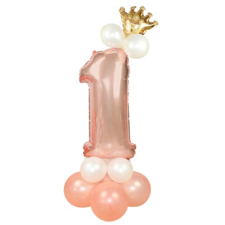 Ballongset Siffra Stående Rosé "0-9" Siffra 1