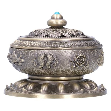 Sinkkiseoksesta valmistettu antiikkityylinen suitsuketeline poltin kotiin, toimistoon, meditaatioon, pronssi, keskikokoinen