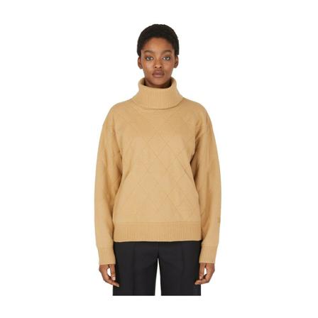 Burberry, Raveen Diamond Quilted Sweater Beżowy, Kobieta, Rozmiar: L