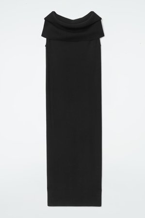 COS Women's Merino Wool Bardot Dress in Black