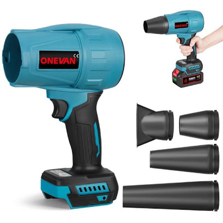 Borstlös Elektrisk Turbofläkt Jetfläkt 300000RPM Lövblåsare Dammtorkare Elverktyg med 2 Batterier