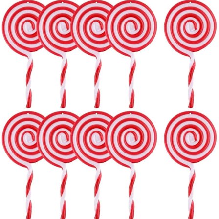 10 st (12,5 cm) Julgran Godis Käpp Dekorationer, Klubba Jul