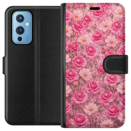 Kompatibel Tegnebogsetui til OnePlus 9 Petal Reverie Blush Rose