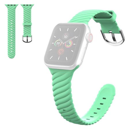 Apple Watch 42mm - 44mm cool twist style silikone urrem - Gul Grøn