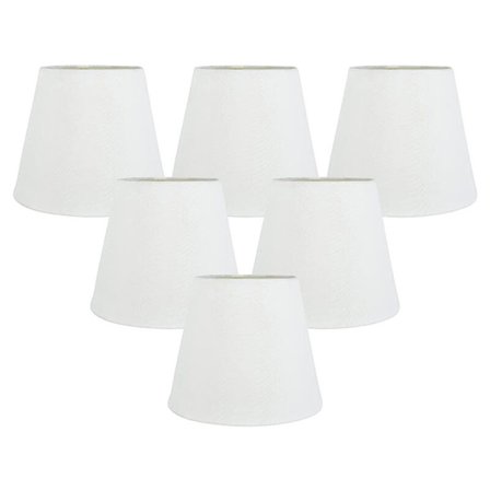 Sæt med 6 hvide stofclips på lampeskærme, udskiftning til E14 væglampedekoration