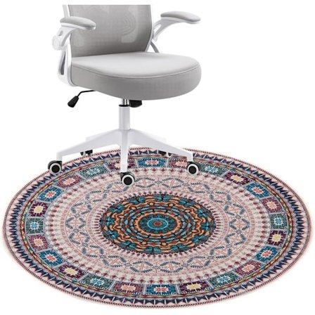 Gulvtæppe Kontorstol 120cm Lydløs Anti-slip Spilstol Pude Beskyttelse Gulv Rundt Kontor Gulvtæppe Trægulv