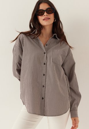 Pieces - Pcemmy Ls Loose Shirt - Delicioso Stripes:pink Tulle - Kläder - - Bubbleroom