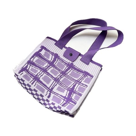 Neulottu käsilaukku kangaskassi PURPLE - spot-myynti