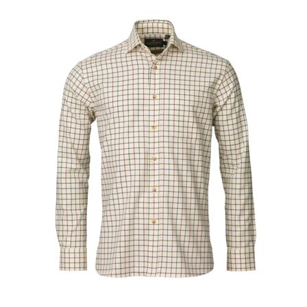 Laksen Benny Cotton Wool Shirt Men ́s long-sleeved shirts White S