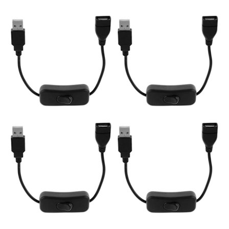 4x USB A Hann Til Hunn Forlengelseskabel Med På/Av-bryter