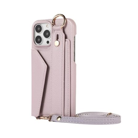 Etui til iPhone 13 (Lys lilla) håndleddsmyntveske Håndleddssteinlommebok med kortholder