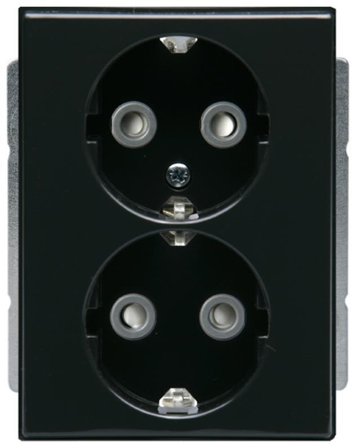 ABB Impressivo Vägguttag 2-vägs, jordat, snabbanslutning Antracit, Strömbrytare & vägguttag