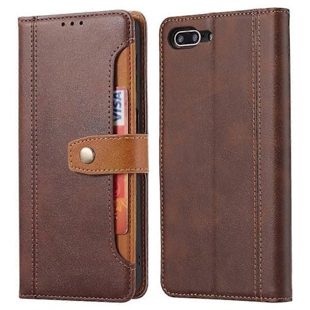 Skyddande plånboksfodral i läder med ställ för iPhone SE (2020)/SE (2022)/8/7 4,7 tum