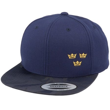 Iconic - Bleu snapback Casquette - Tre Kronor Side Panel Navy Camo Snapback @ Hatstore