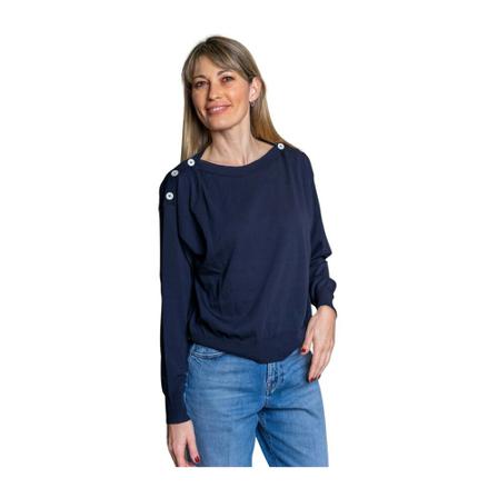 Mauro Grifoni Round-neck Strik Blå, Dame Striktrøjer