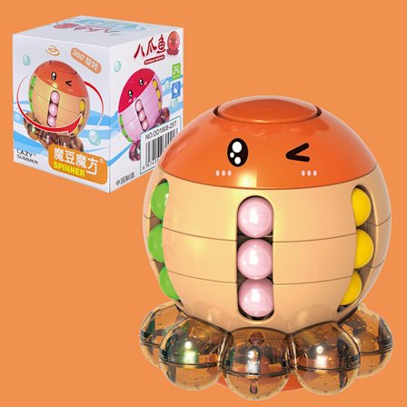 Stressreducerende Rubiks kube, 3D Rubiks kube til børn, [Orange] 7*7*7,5 cm