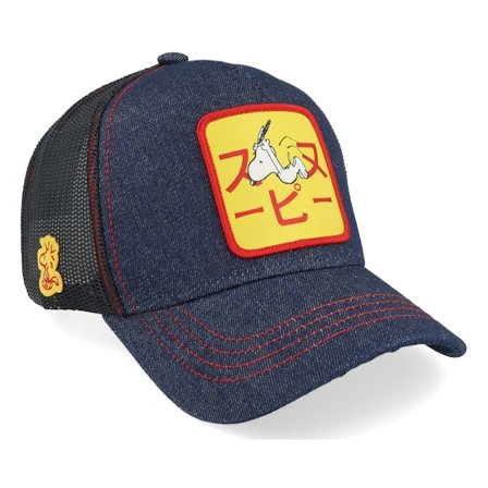 Capslab - Blau trucker Cap - Snoopy Peanuts Sam Denim Trucker @ Hatstore