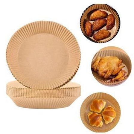 100-pakning Airfryer-papir - Brun 20 cm. Brun