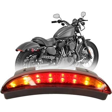 Rødt objektiv motorsykkel baklys blinklys indikatorer 8 LED Chopp