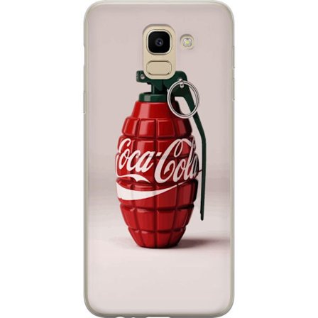 Kompatibelt Mobildeksel til Samsung Samsung Galaxy J6 Kunstnerisk illustrasjon av Coca Cola granateple i rødt og grønt, pop art inspirert motiv med