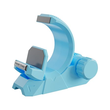 1 stk. stilig, avtakbar skrivebords telefonholder med roterende gir, justerbar vinkel, perfekt for bruk over landegrenser.