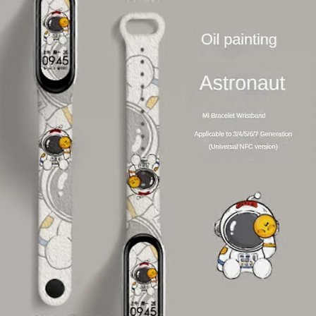 Ny tecknad TPU-mjuk rem för Mi Band 5 6 7 för Xiaomi armband NFC armband