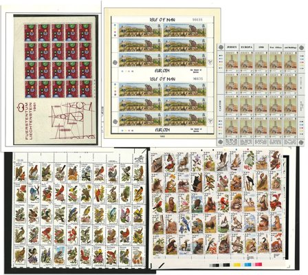 Hele verden - Samling af helark i 3 frimærkealbum - Ca. 1961-1995