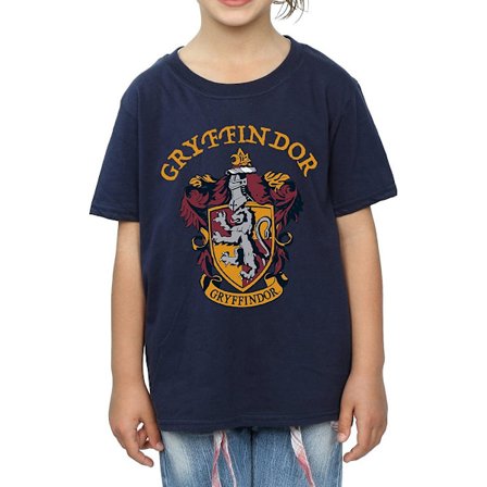 Harry Potter T-shirt för flickor Gryffindor bomull 7-8 år marinblå