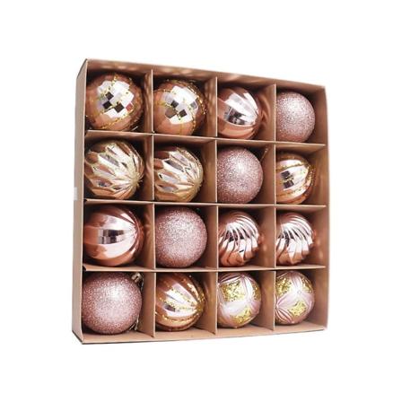 2023 Ny 16 stk 6 cm Fargerike julekuler Ornamenter Festanheng Dekorasjon Julekuler Nyttårsgave Rose Gold