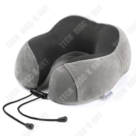 Matkatyyny - TECH DISCOUNT - Memory foam - U-muotoilu - Konepestävä - Harmaa