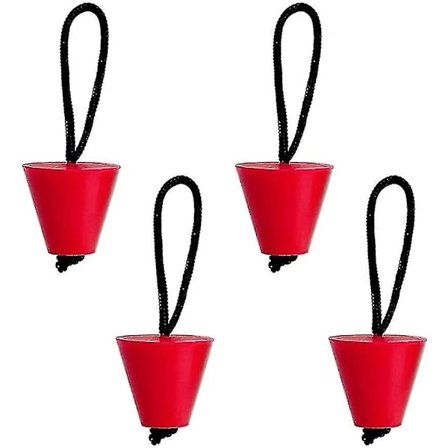 4 stk. Kajak Skumprop, Universelle Silikon Skumpropper Drænhuls Prop Låg Med Snøre Til