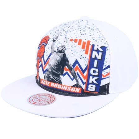 Mitchell & Ness - White snapback Gorra - New York Knicks 90's Playa John Starks White Snapback @ Hatstore