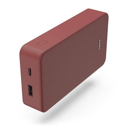 HAMA Powerbank Färg 20 20000mAh USB-C+USB-A Röd