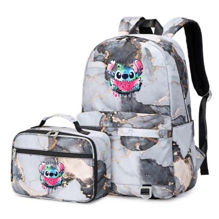 2 kpl Disney Lilo Stitch Multi Pocket -reppu lounaskassirepulla style 16