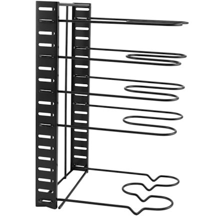 5-lags jernpande-arrangørholder skærebræt pande pottehylde justerbart køkken tilbehør madlavningsredskaber opbevaringsstativ