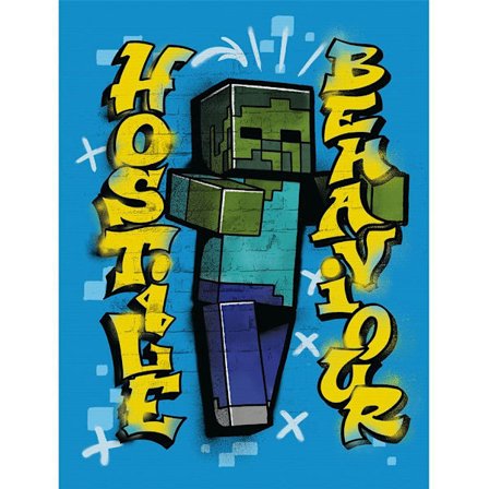 Minecraft Hostile Behaviour Canvas Print 40cm x 30cm x 1.8cm Bl