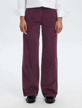 Selected Slfwide Runa Hw Corduroy Pant Noos - Burgundy - 30 x 32