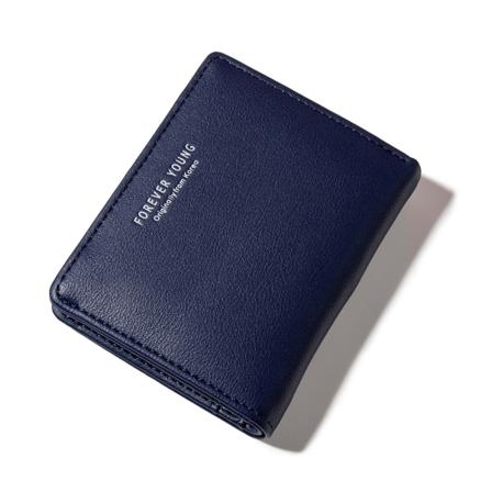 Naisten lompakko kolikkokukkaro Lyhyt korealaistyylinen kaksitaittuva lyhytpituinen opiskelija minimalistinen useita korttipaikkoja Dark Blue